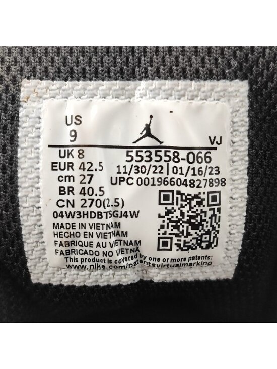 Nike Air Jordan 1 Low Men\'s Size 9 US Sneakers Leather Black Athletic 553558-066 main image 8